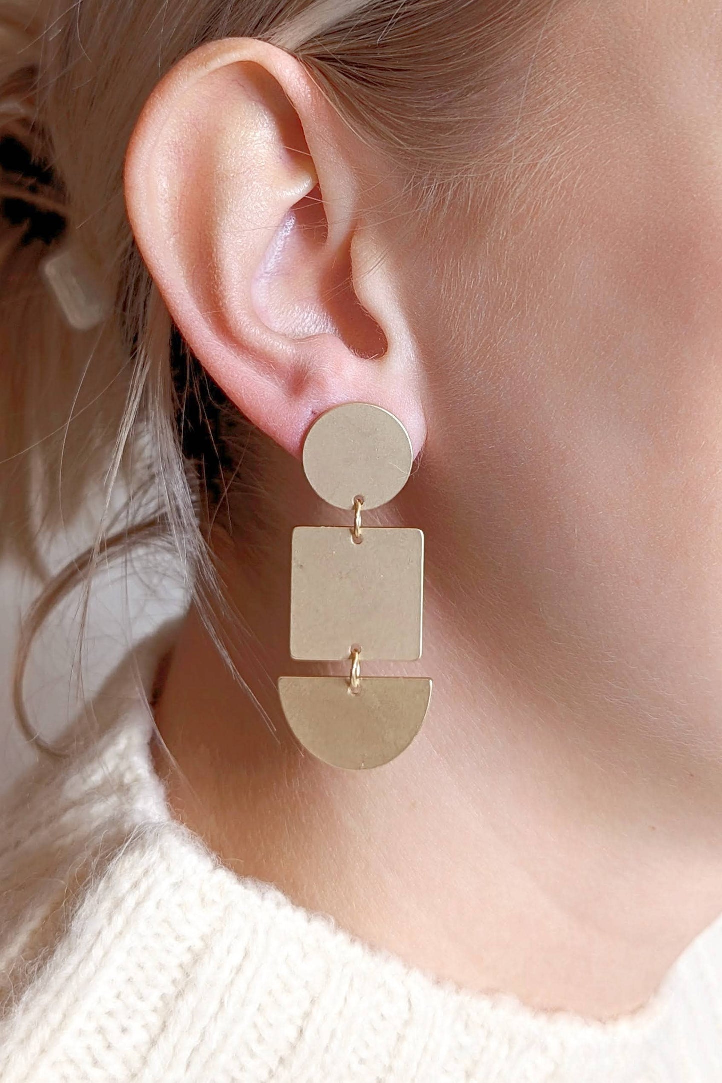 Cassia Earrings: Matte Silver