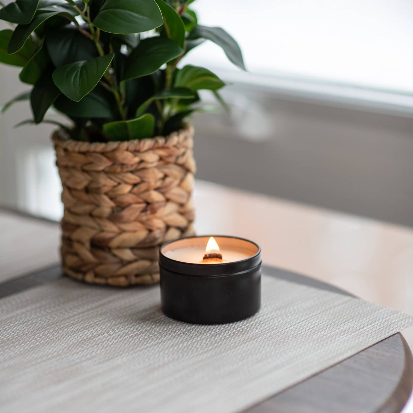 Anchored Northwest - Sea Salt & Orchid Wood Wick Black Soy Candle: 6oz