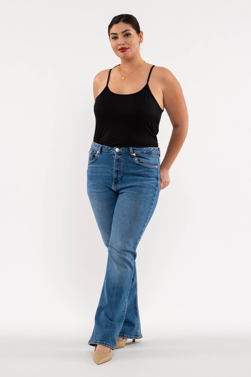 Plus Solid Cami: Black