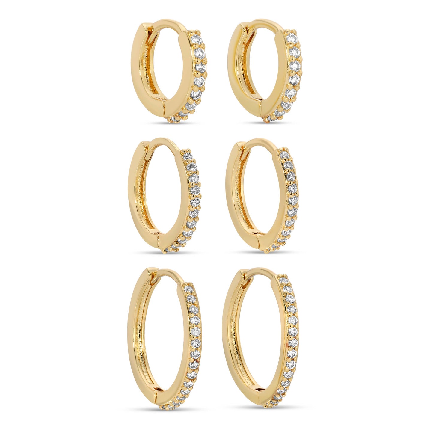 Delicate Pave Huggies: Gold