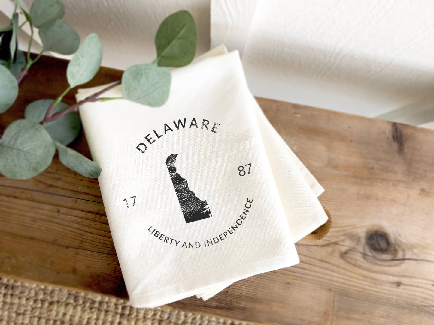 State Badge and Motto - Custom Cotton Tea Towel: Wisconsin