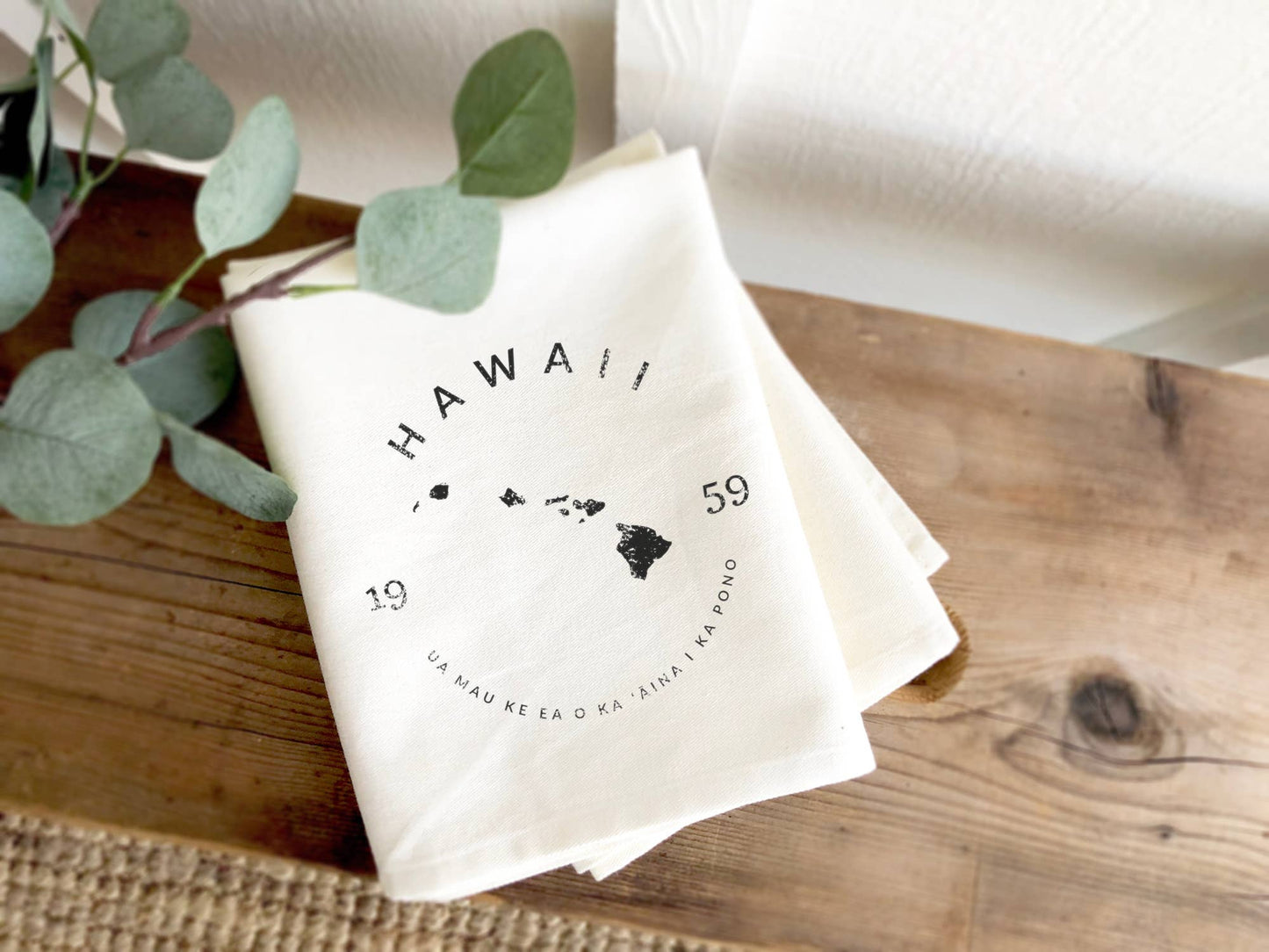 State Badge and Motto - Custom Cotton Tea Towel: Wisconsin