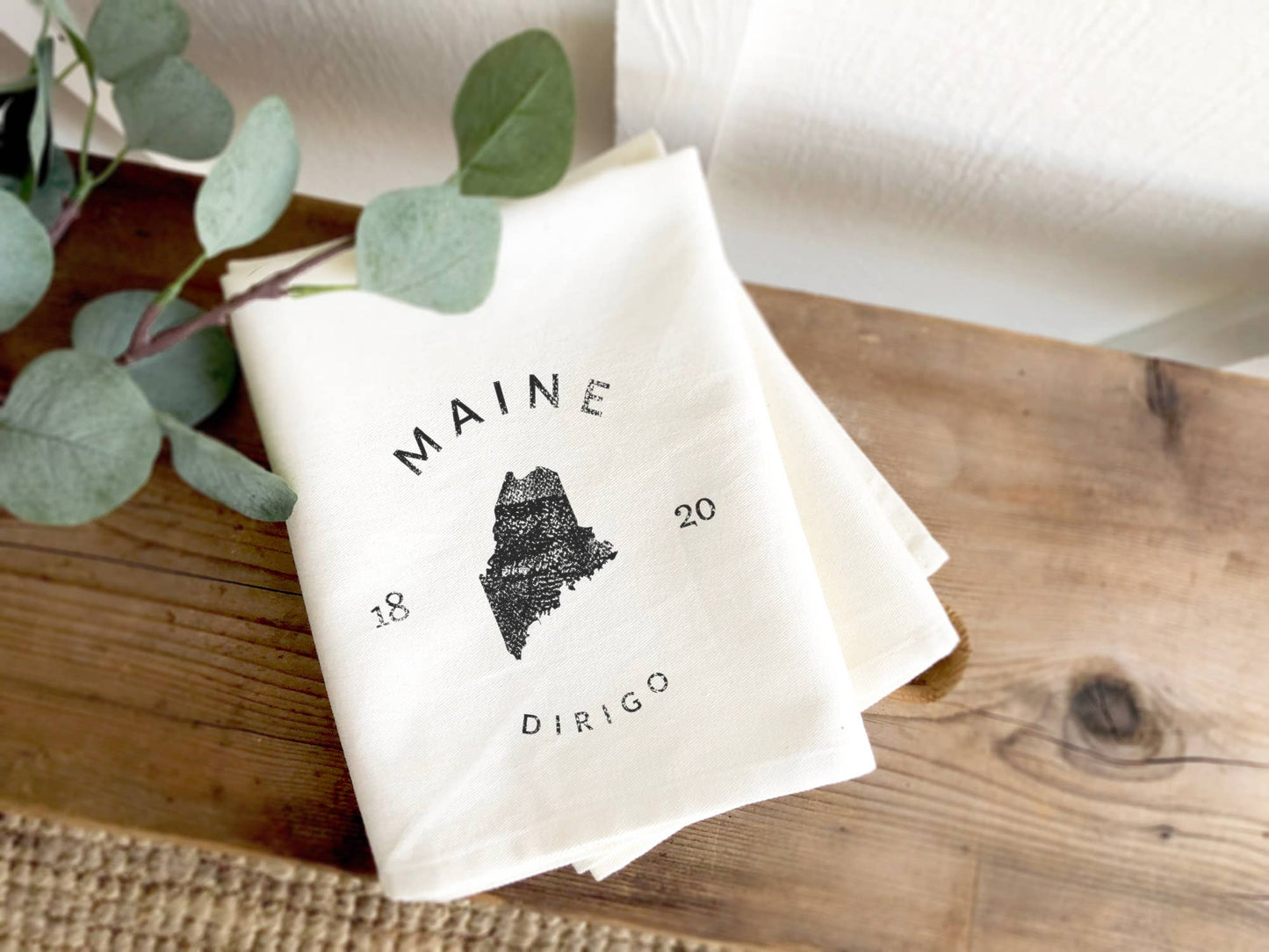 State Badge and Motto - Custom Cotton Tea Towel: Wisconsin