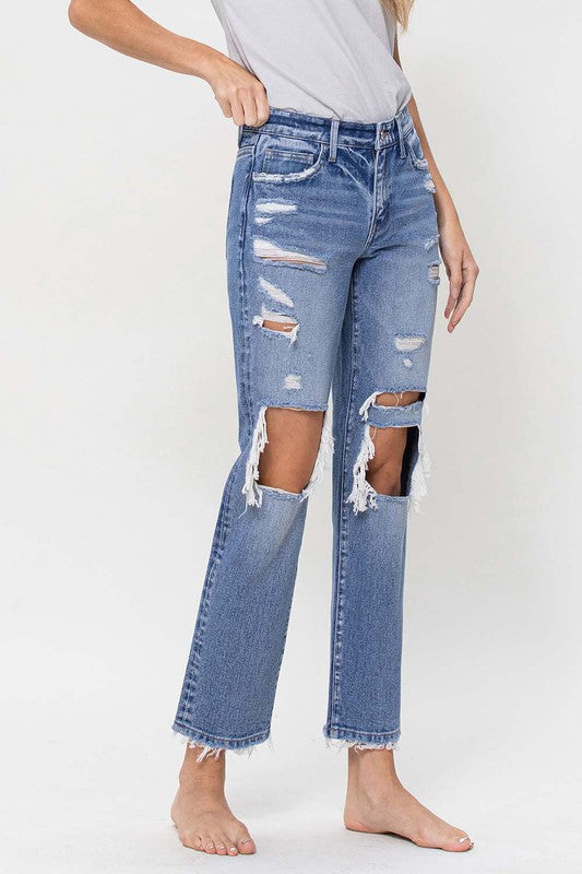 Flying Monkey - Mid Rise Distressed Straight