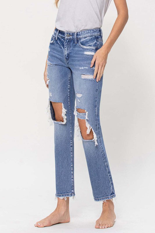 Flying Monkey - Mid Rise Distressed Straight