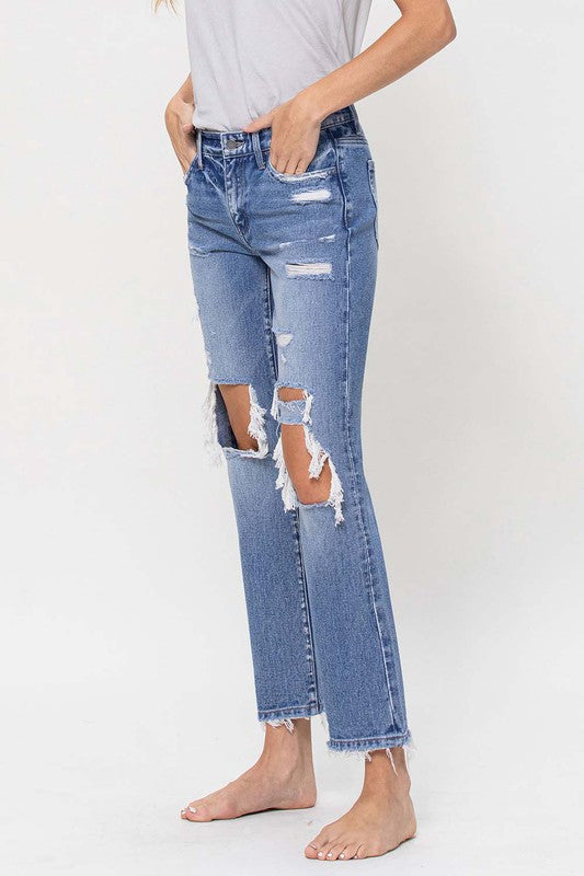 Flying Monkey - Mid Rise Distressed Straight