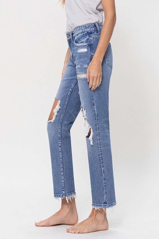 Flying Monkey - Mid Rise Distressed Straight
