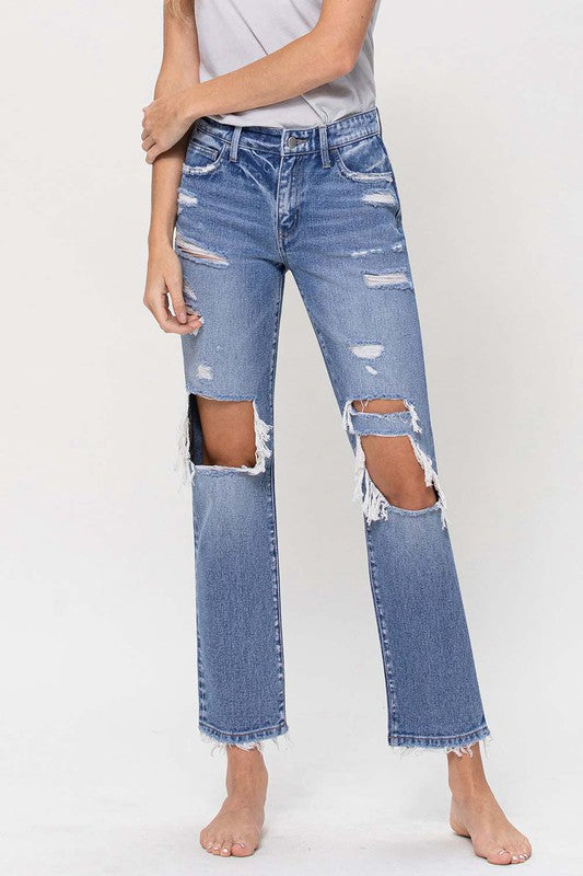 Flying Monkey - Mid Rise Distressed Straight