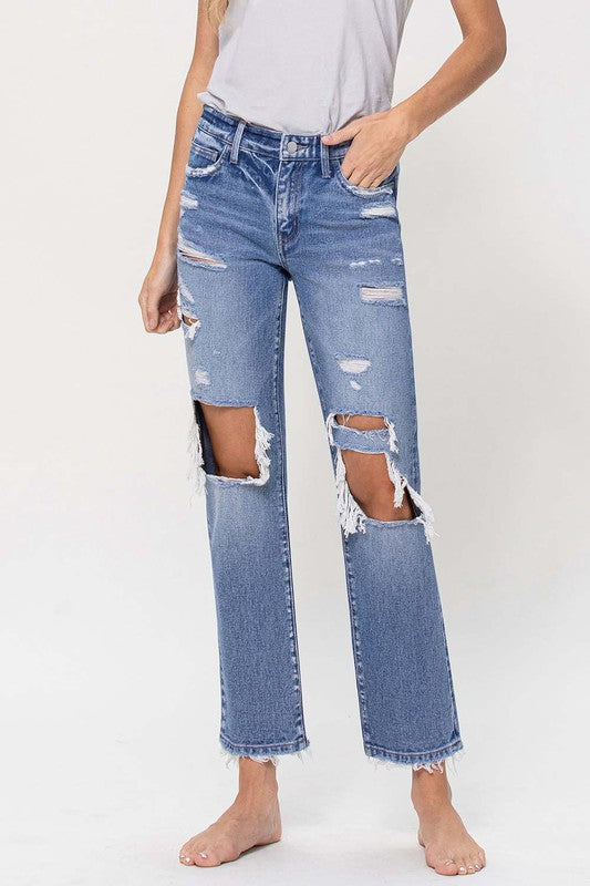 Flying Monkey - Mid Rise Distressed Straight