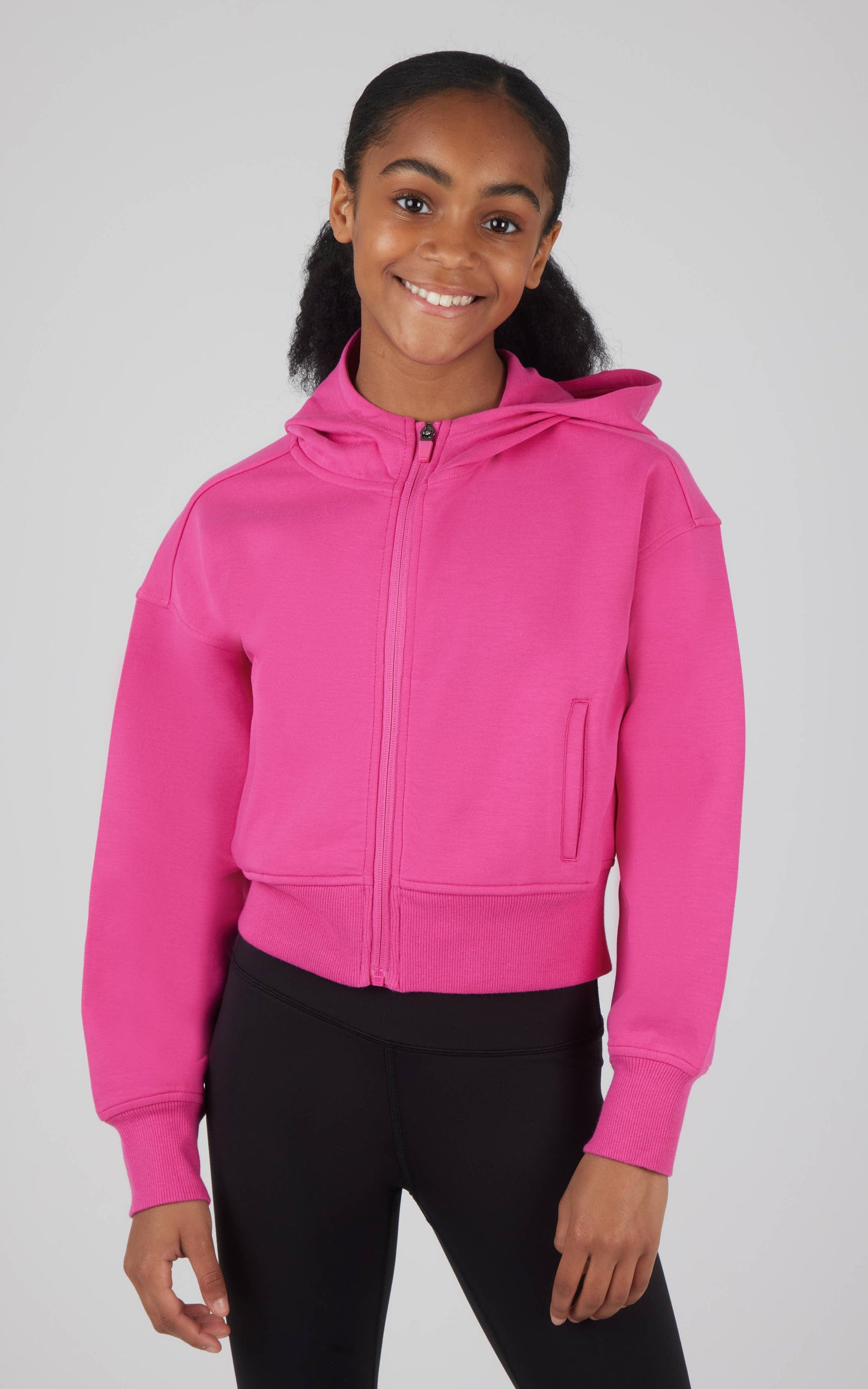 Girls Scuba Full Zip Everyday Hoodie Jacket: ROSE VIOLET