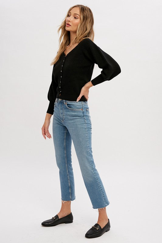 V Neck Button Up Pullover