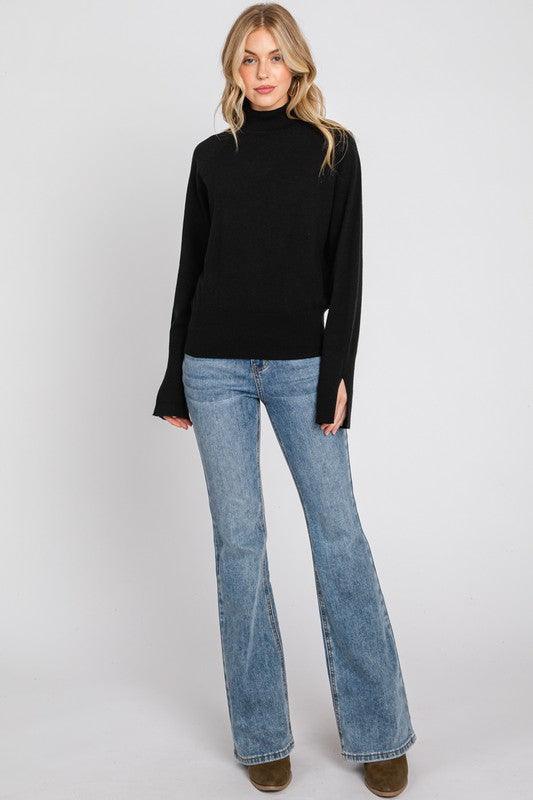 Thin Long Sleeve Turtle Neck Sweater
