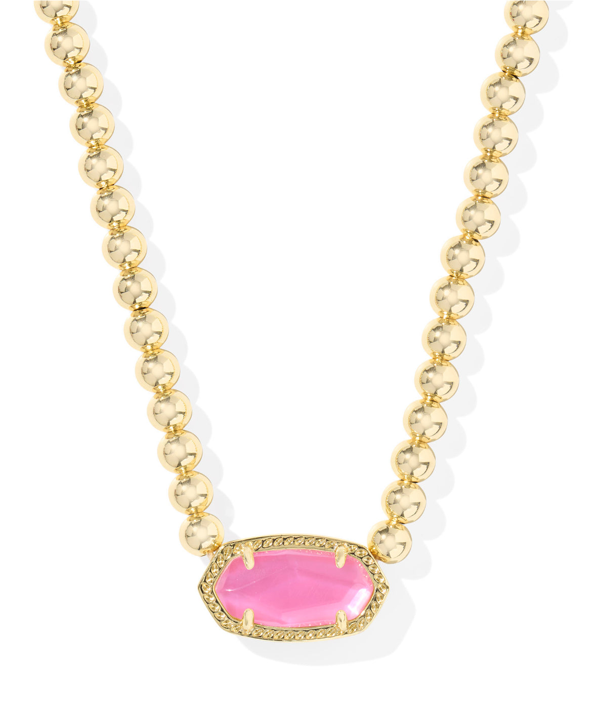 Elisa Beaded Necklace - Gold Azalea Illusion