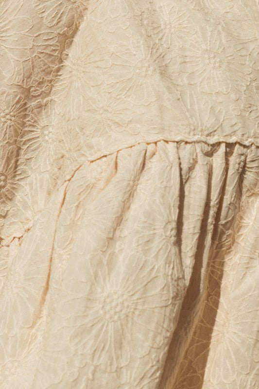 V Neck Wide Shoulder Ruffle Top