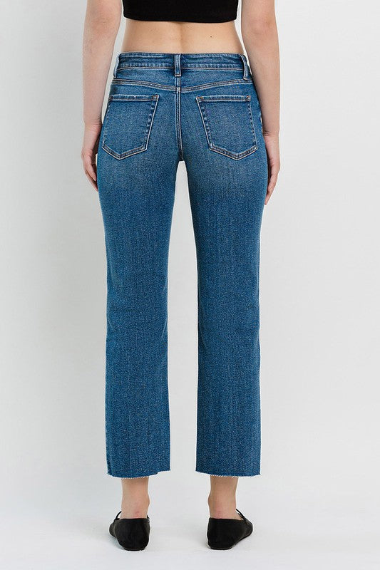 Mid Rise Ankle Regular Straight Jeans