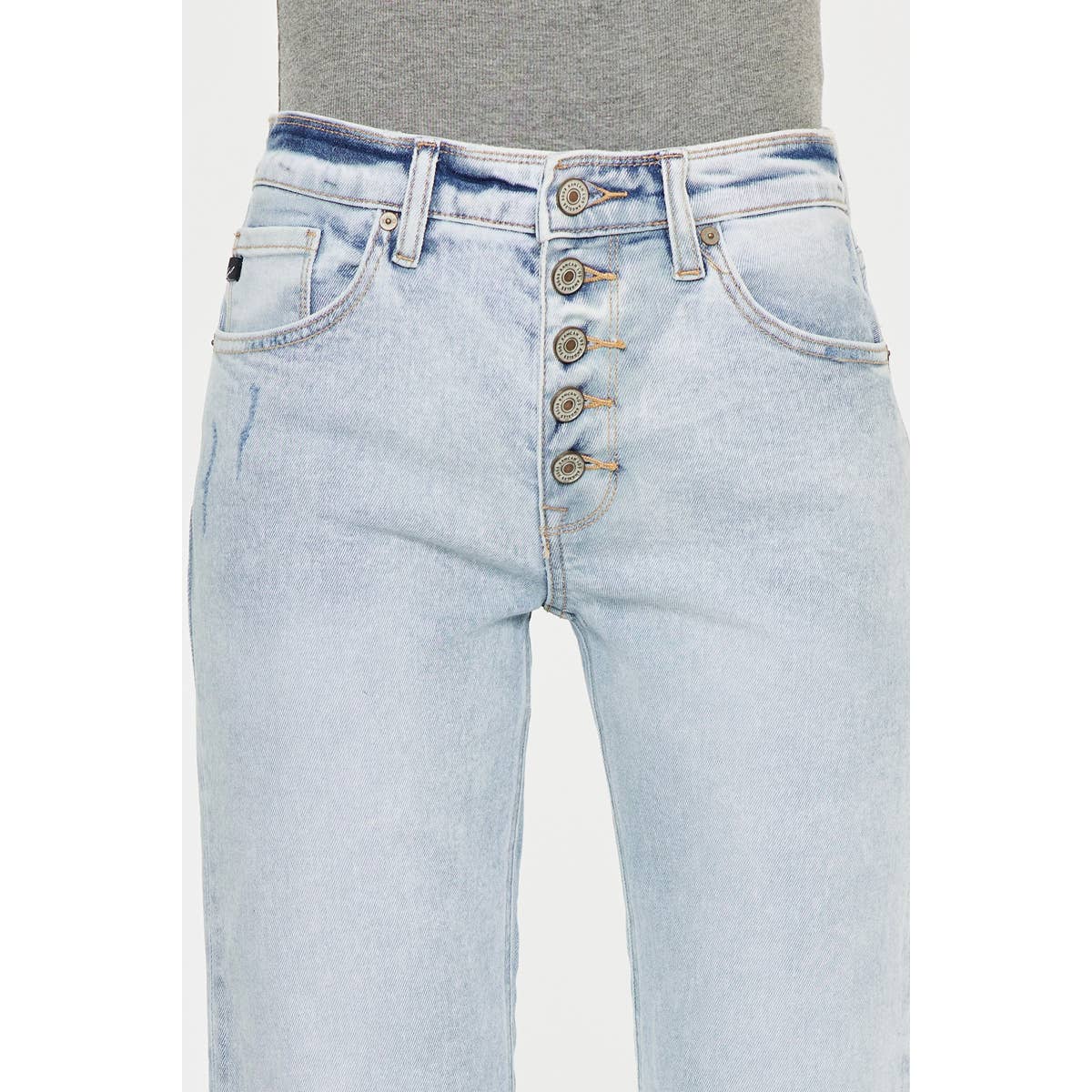 Acid Wash Frayed Hem Denim