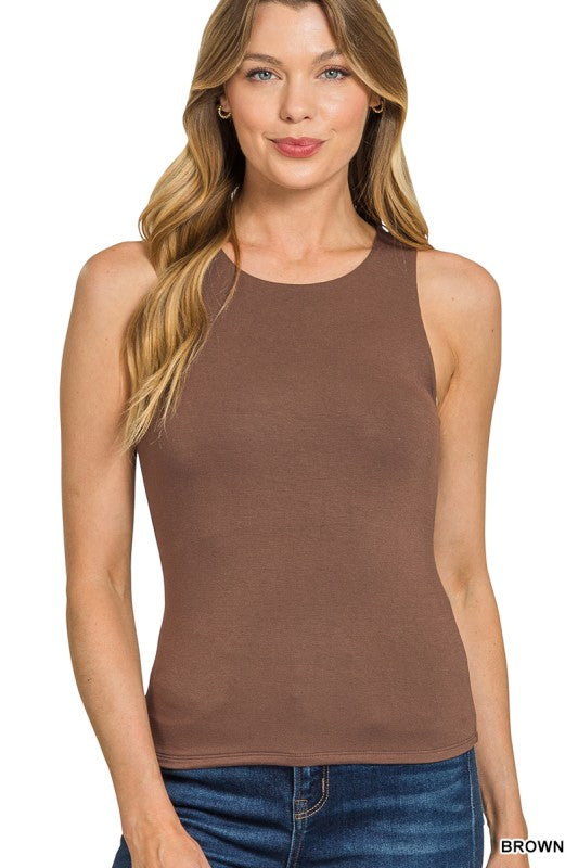 Premium Rayon Double Layered Round Neck Tank Top