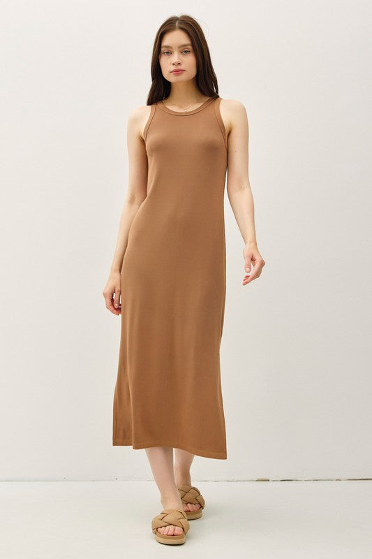 Ribbed Sleeveless Midi Dress