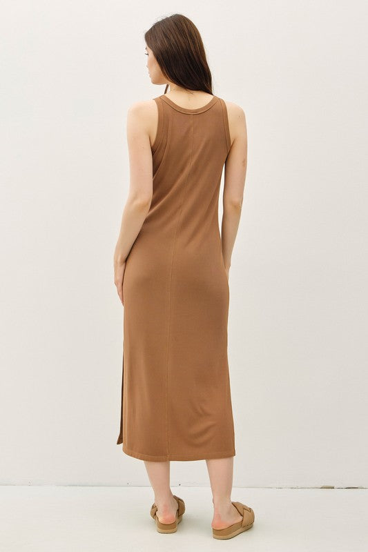 Ribbed Sleeveless Midi Dress