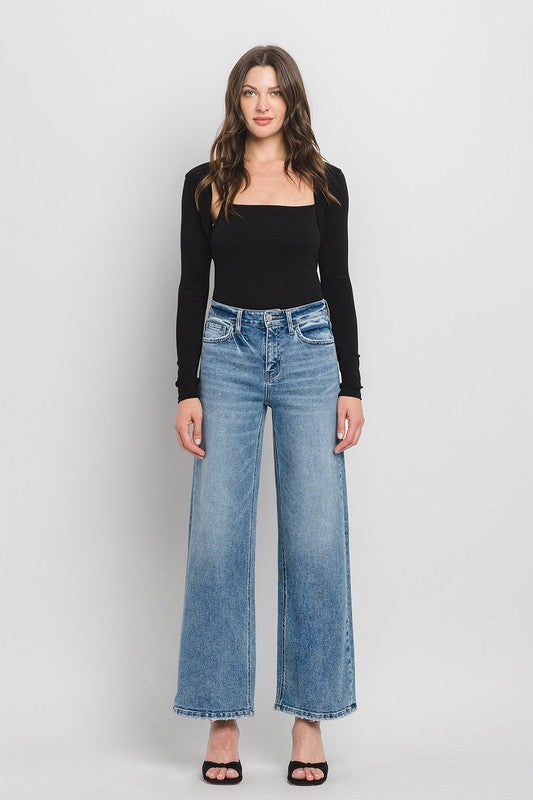 Flying Monkey - High Rise Full Length Wide Leg Jeans