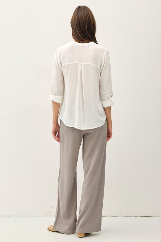V-Neck Front Tie Top