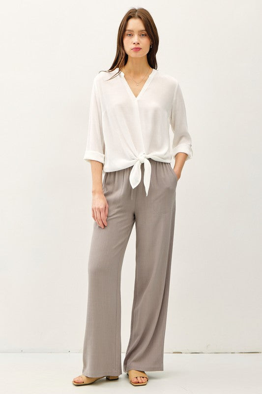 V-Neck Front Tie Top