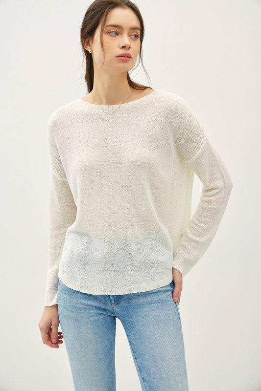 Lightweight Pullover Knit Top - Ivory