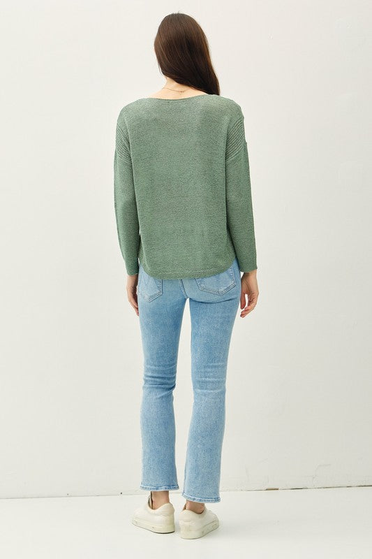 Lightweight Drop Shoulder Knit Top