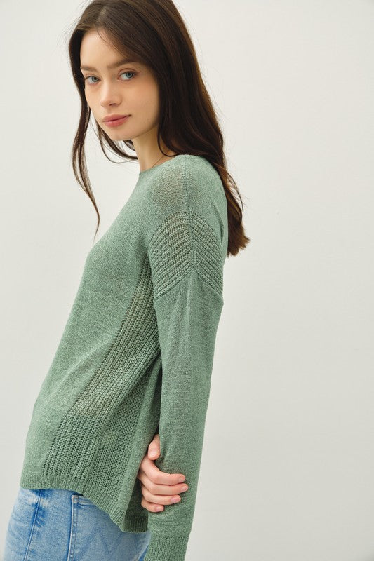 Lightweight Drop Shoulder Knit Top