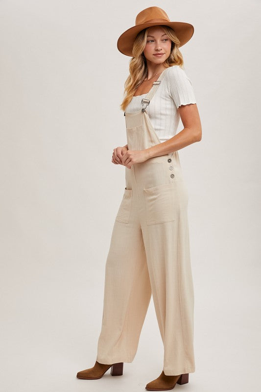 Wide Leg Overall Jumpsuit