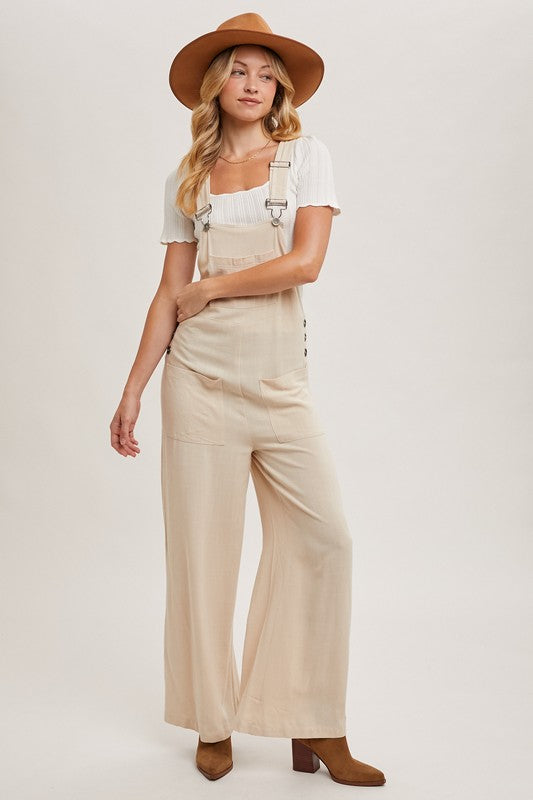 Wide Leg Overall Jumpsuit