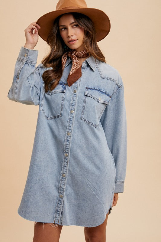 Denim Button Down Shirt Dress