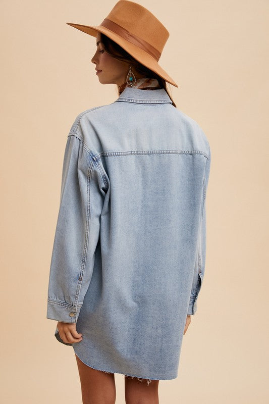 Denim Button Down Shirt Dress