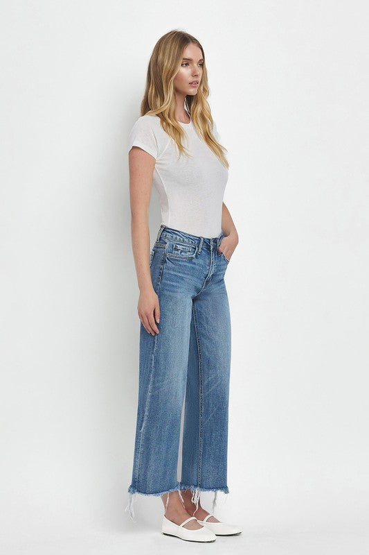 Flying Monkey - High Rise Crop Wide Leg Jeans