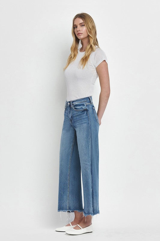 Flying Monkey - High Rise Crop Wide Leg Jeans