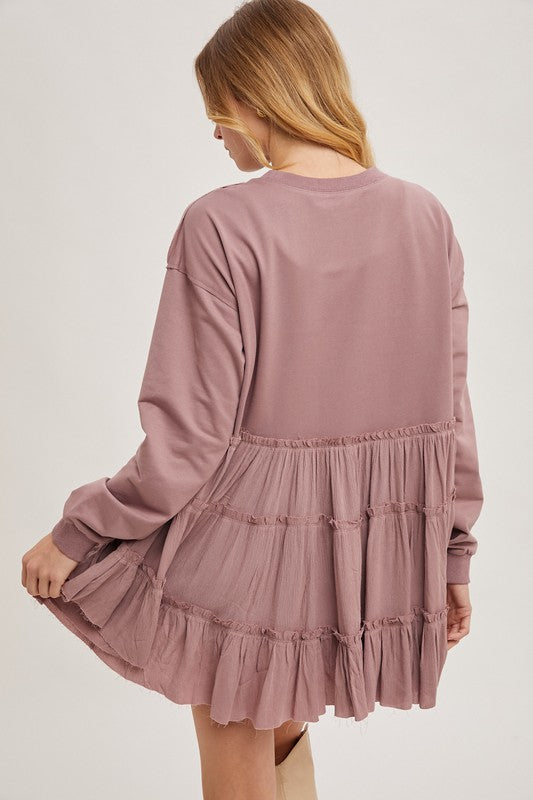 Tiered Ruffle Hem Sweatshirt