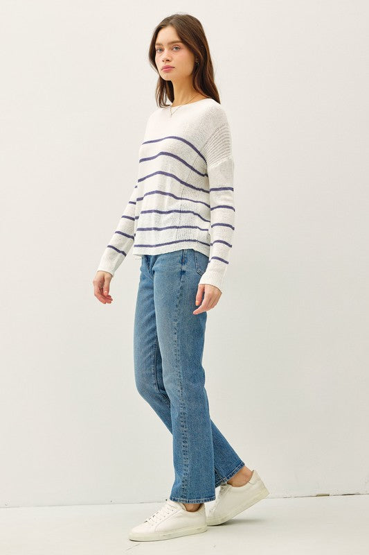 Striped Lightweight Knit Sweater