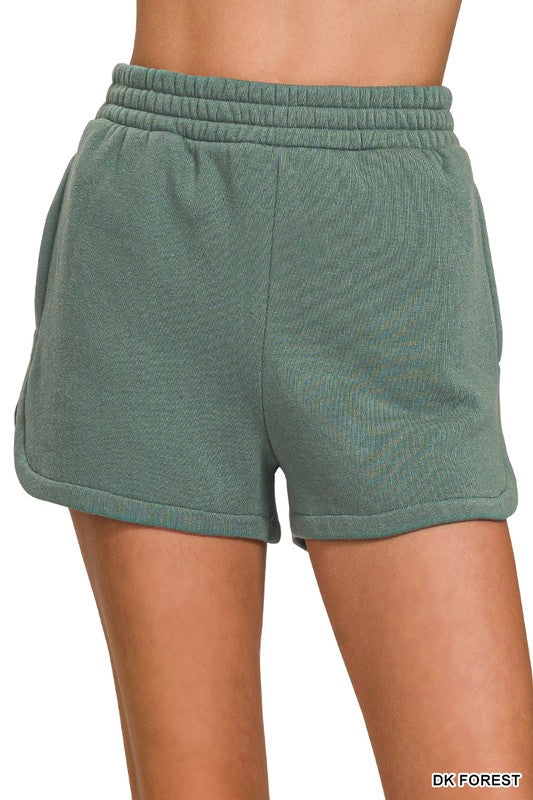 Fleece Dolphin Shorts - Ash Jade