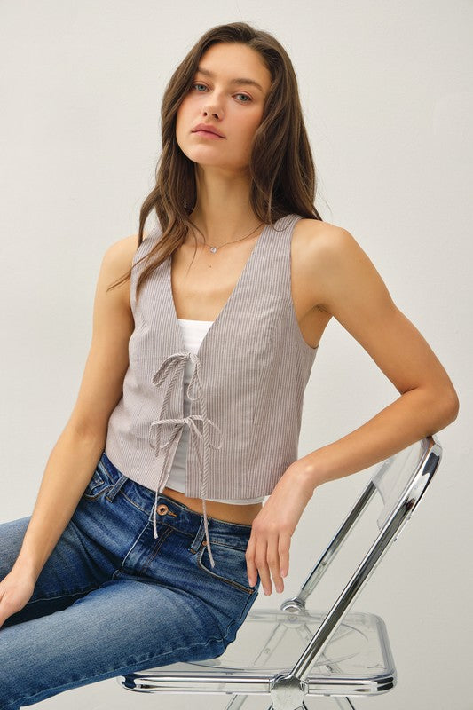 Pinstriped Vest