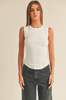 Washed Color Ribbed Tank Top