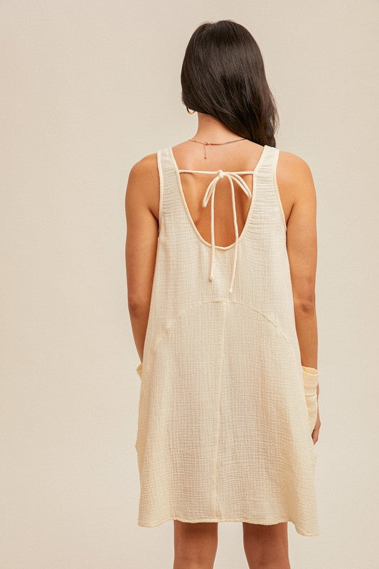 Gauze Sleeveless Mini Dress