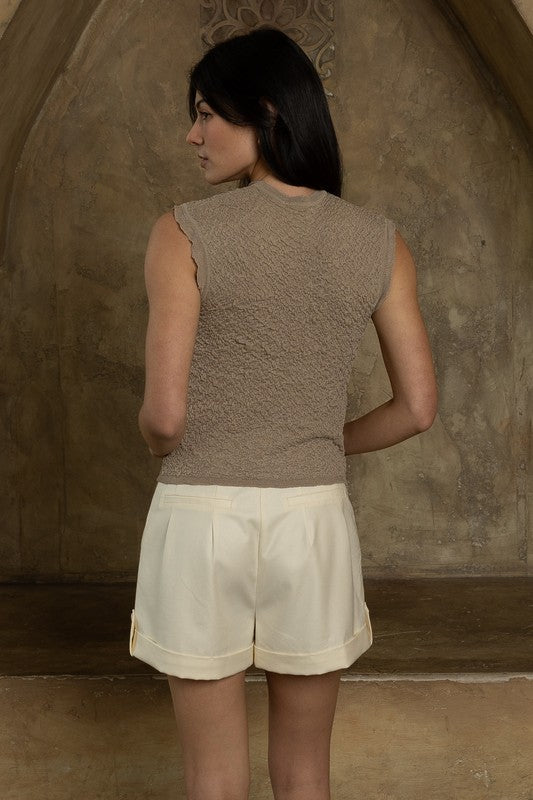 Sleeveless Textured Top