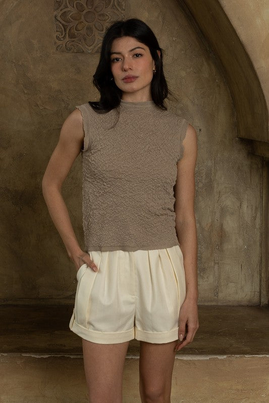 Sleeveless Textured Top