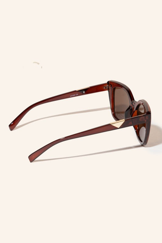 Metallic Accent Cat Eye Sunglasses