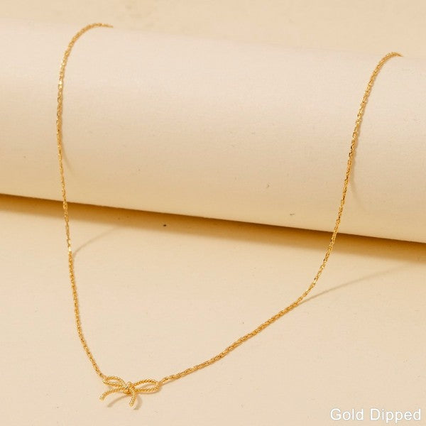 Ribbon Bow Pendant Necklace