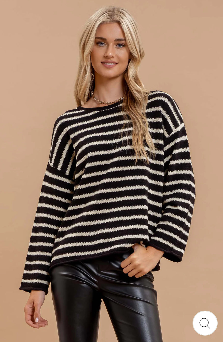 Striped Boat Neck Sweater