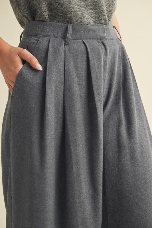 Pintuck Straight Pants