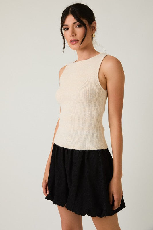 Boat Neck Tank Knit Top