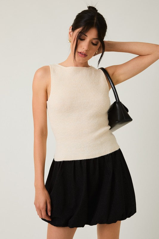 Boat Neck Tank Knit Top