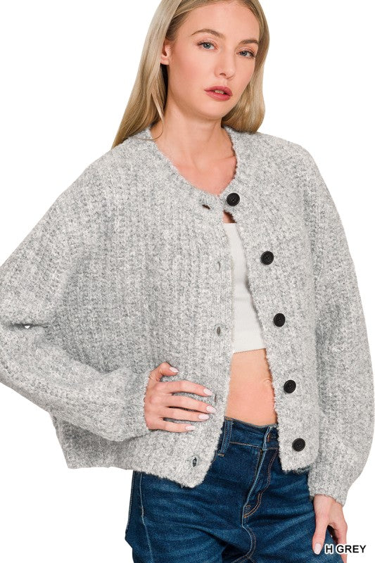 5 Button Wool Cardigan Sweater